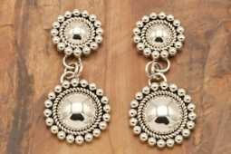 Artie Yellowhorse Sterling Silver Rising Sun Earrings
